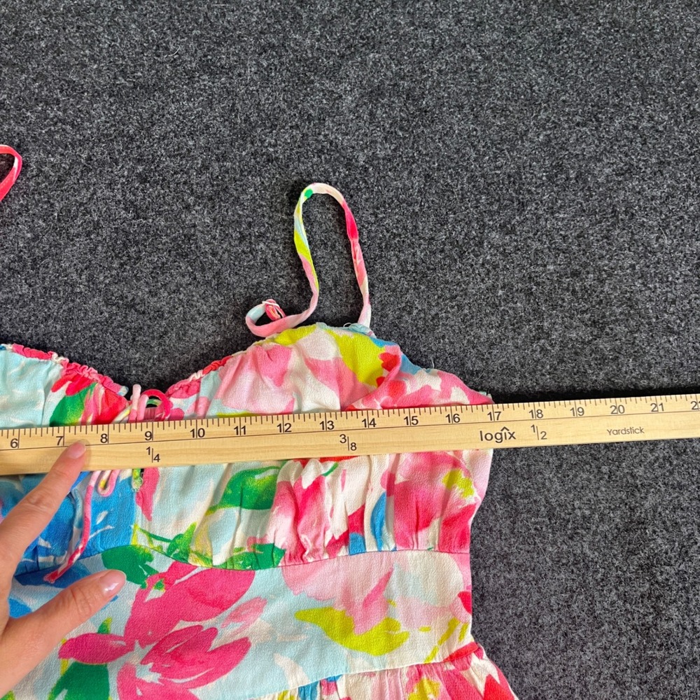 ⭐️3 for $30 Old Navy Floral Midi Summer/Spring Pink Blue Dress Sweetheart Neck L - Picture 6 of 11